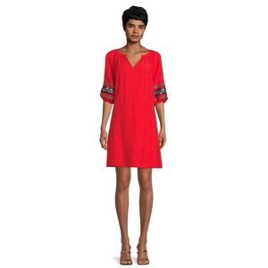 Women’s Medium Red Split Neck Dress